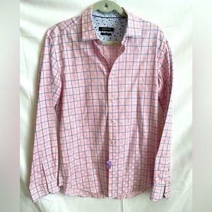 Bugatchi Mens button-down shirt shaped fit Medium. FABULOUS!